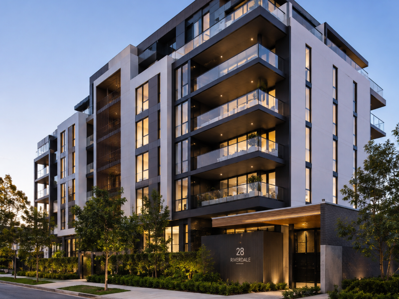 Render of an apartment building
